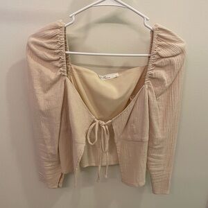 OAK + FORT Cream Ruched Blouse